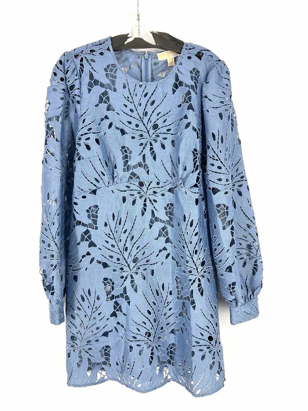 Michael Michael Kors Size 8 Sky Blue Openwork Leaves Designer Dress